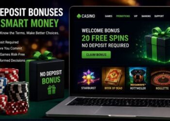No deposit casino bonus guide showing free spins, wagering requirements, cashout limits and smart bankroll management tips.